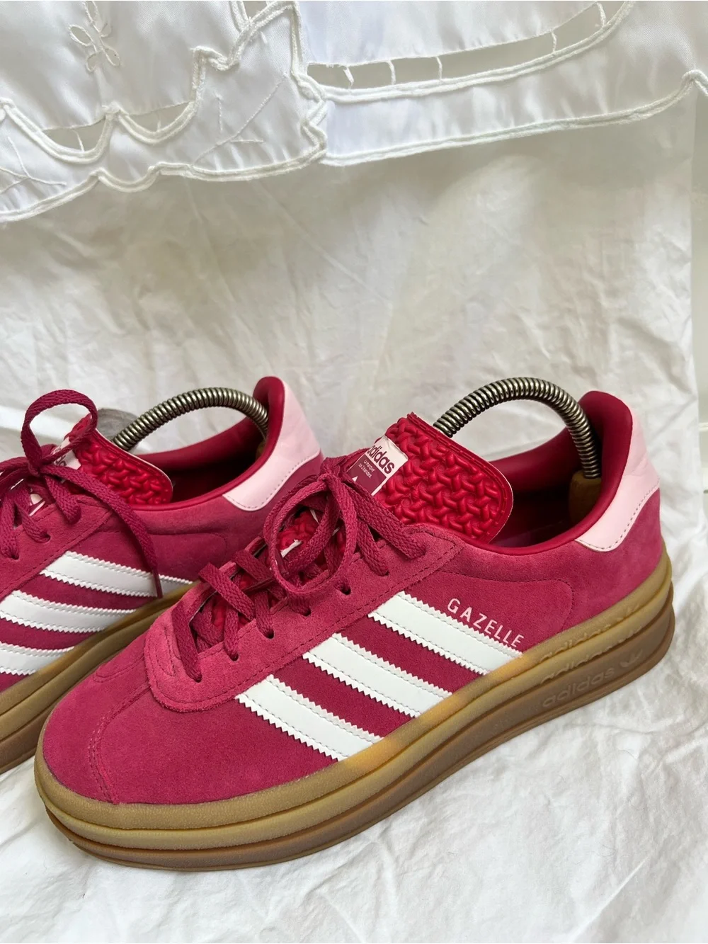 NWOT Adidas Gazelle Bold Platform Sneakers Pink White Gum Women’s Size 8.5